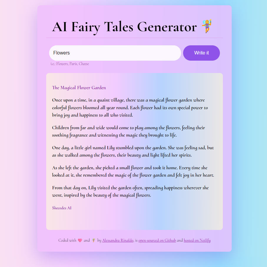 AI Fairy Tale Generator